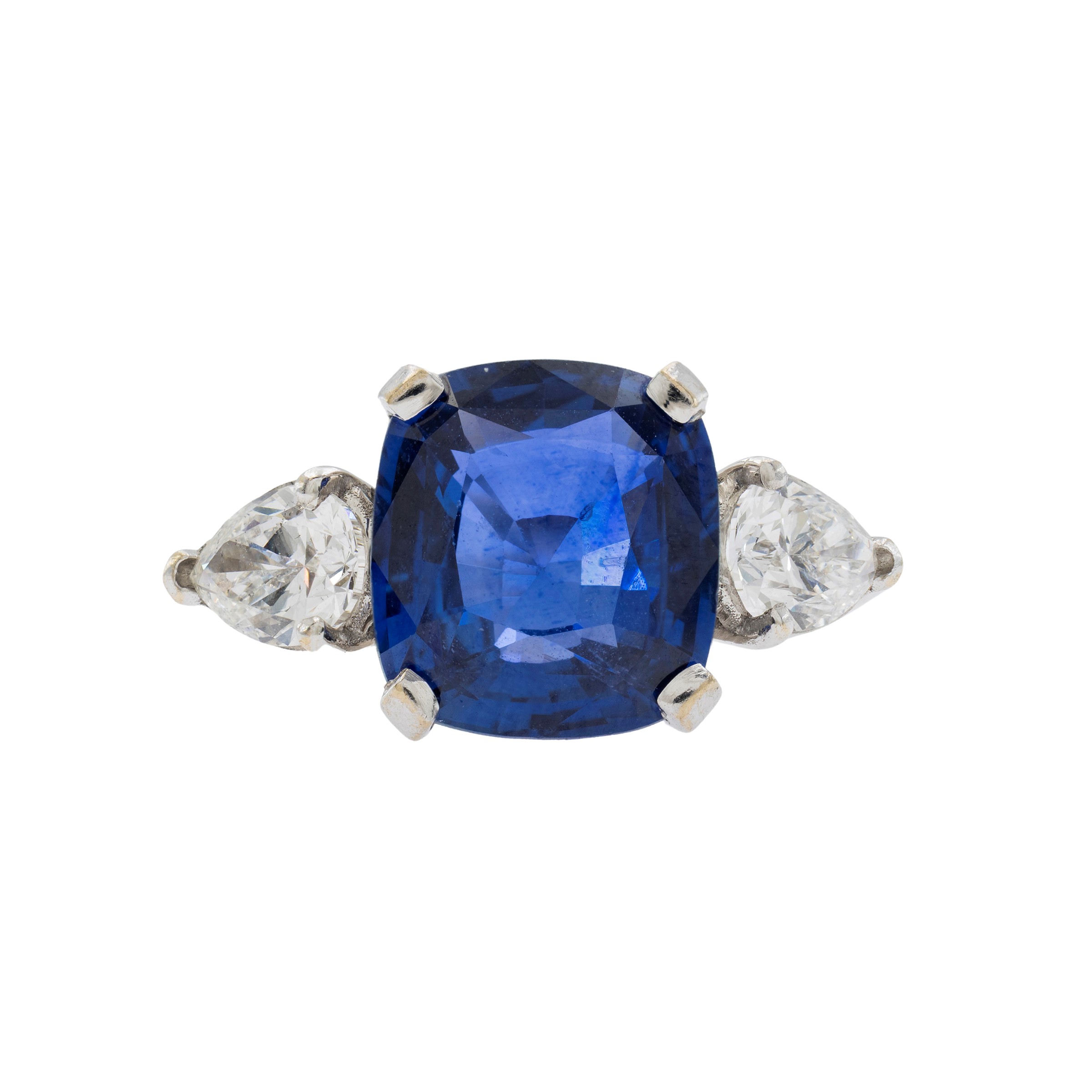 Anello in oro bianco 18kt zaffiro naturale Ceylon