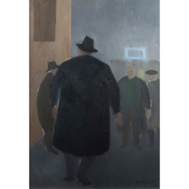 Franco Villoresi - Uomo di spalle, olio su tela