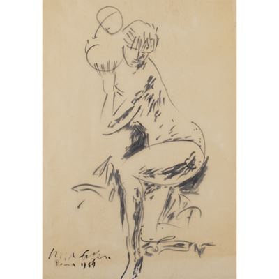 Nudo di donna, pennarelli su carta da lucido