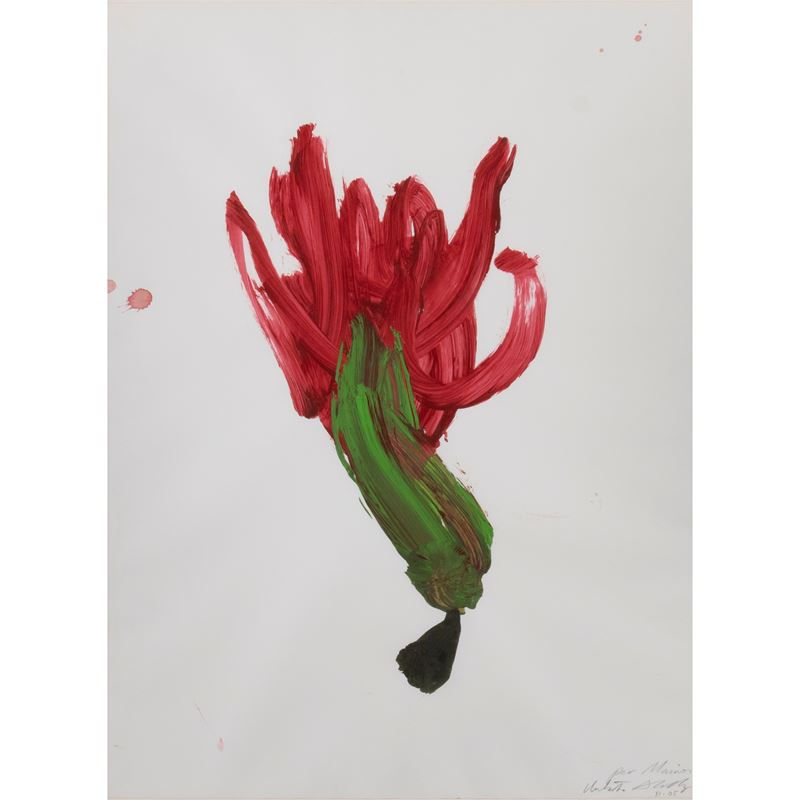 Alessandro Twombly - Senza titolo, olio su carta, 2005
