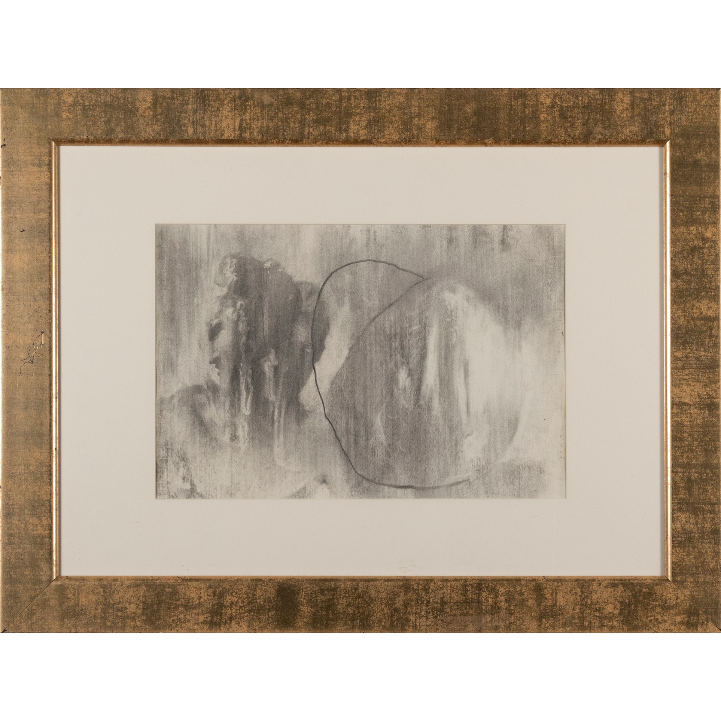 Omar Galliani - Senza titolo (carboncino su carta entro cornice)