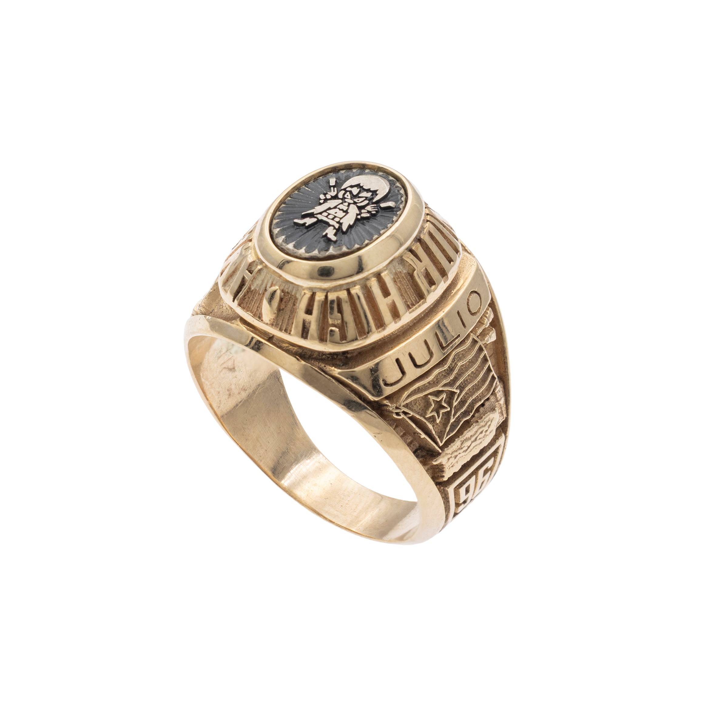 Anello college in oro giallo 10kt
