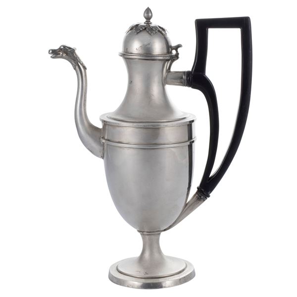 Silver coffee pot, marks of Luigi Montaldo, assayer Luigi Cirronis