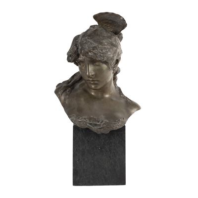Davide Calandra, Giovane popolana, busto in bronzo su base in marmo