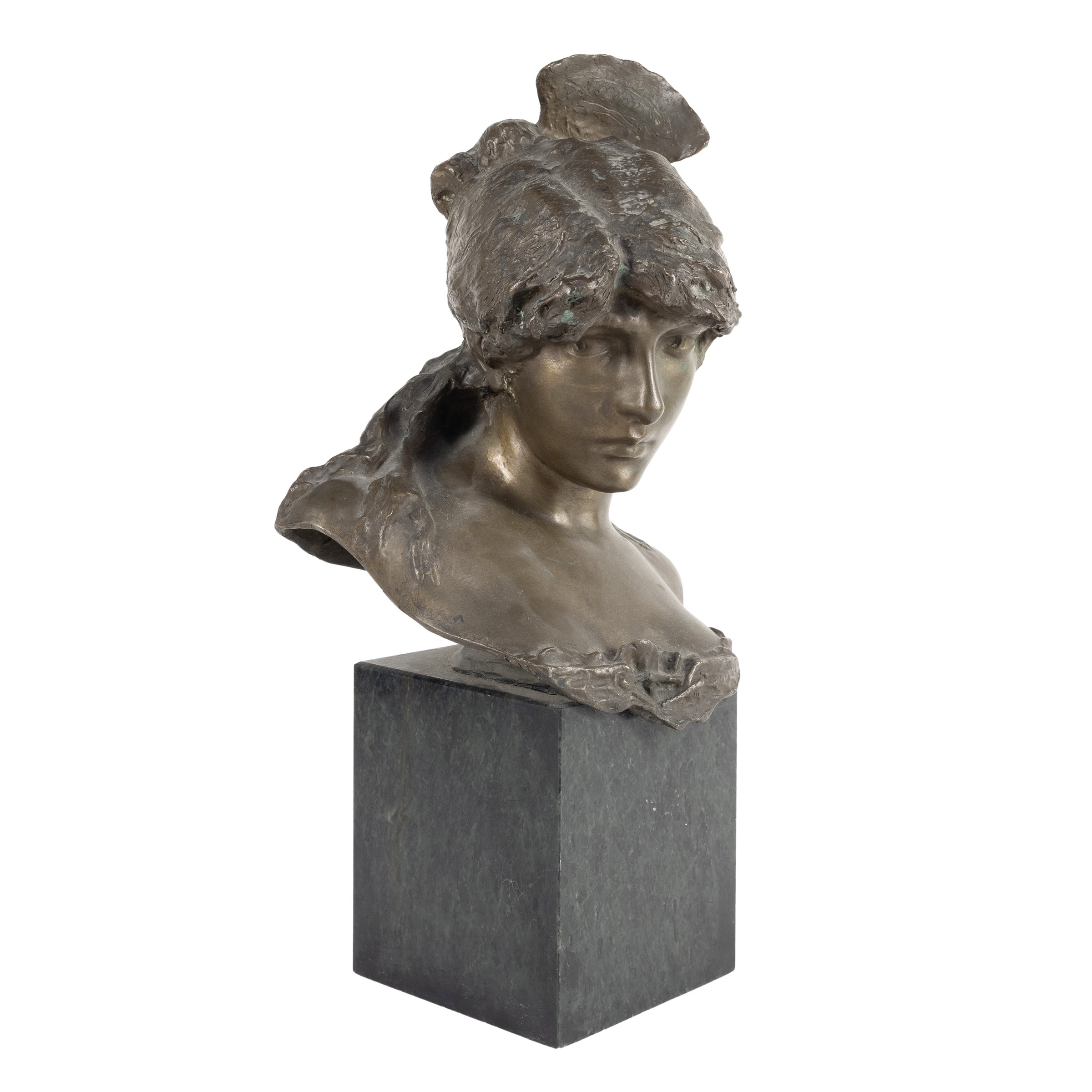Davide Calandra, Giovane popolana, busto in bronzo su base in marmo
