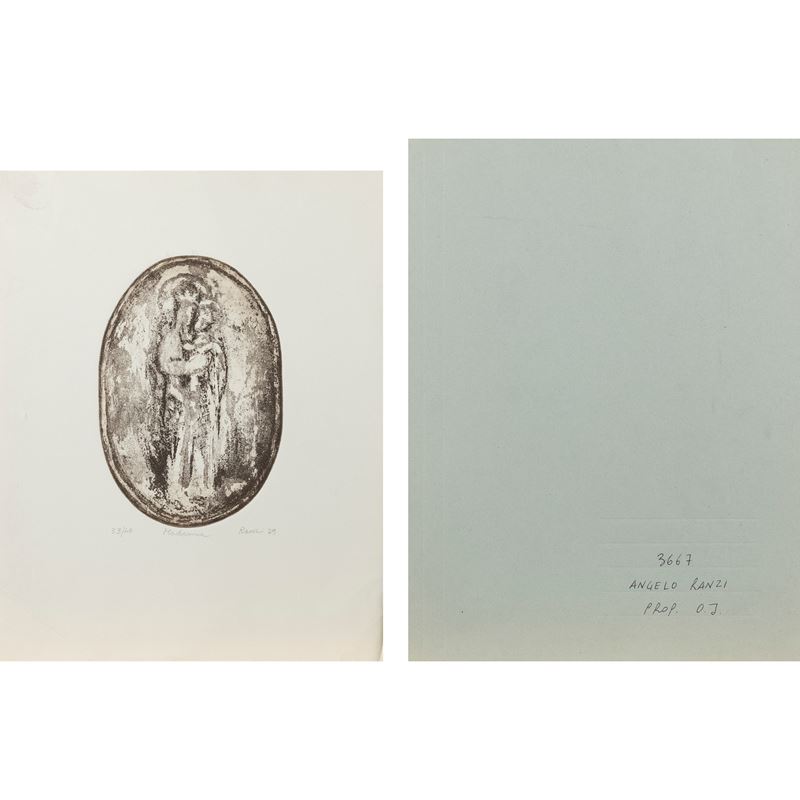 Angelo Ranzi - Madonna - Acquaforte e acquatinta, 1979