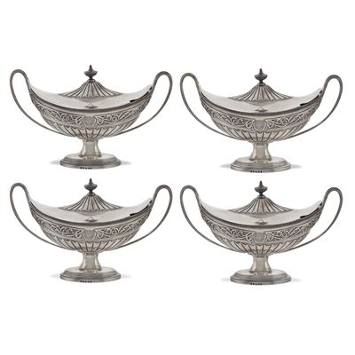 Quattro Salsiere in Argento, Orafo William Pitts & Joseph Preedy