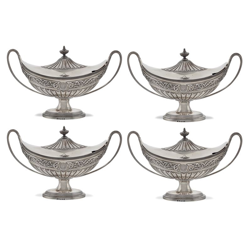 Quattro Salsiere in Argento, Orafo William Pitts & Joseph Preedy