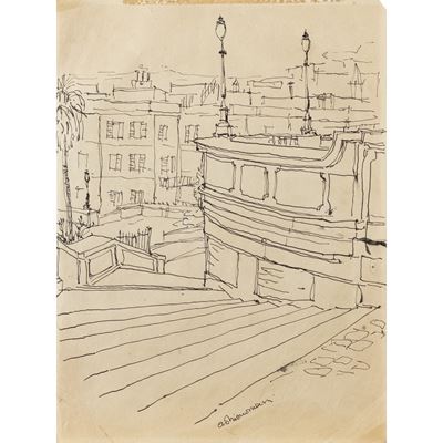 Scalinata di Piazza di Spagna, china su carta