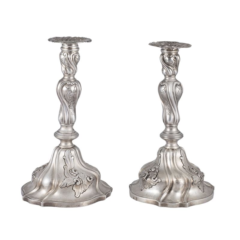 Coppia di Candelieri in Argento