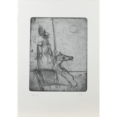 Cavallo e cavaliere, acquaforte