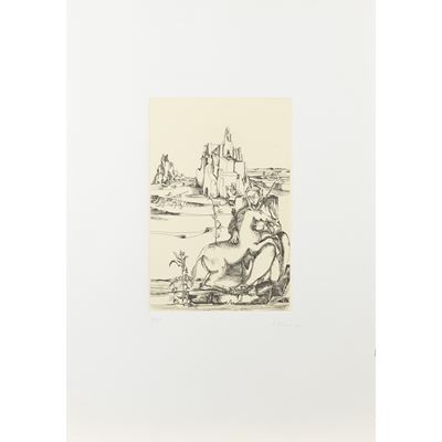 E. Rizzo, Dama con unicorno, acquaforte, es. 17/50