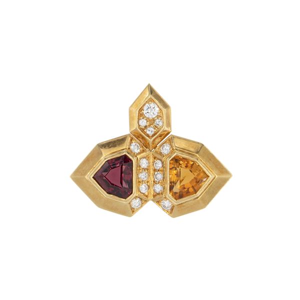Spilla pendente in oro giallo 18kt