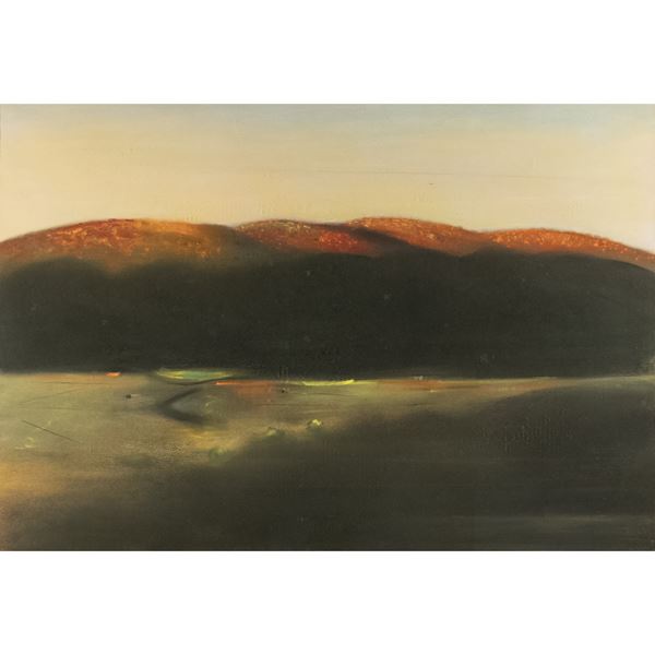 Ottaviano Del Turco - "Paesaggio - aia de' Merli al tramonto"