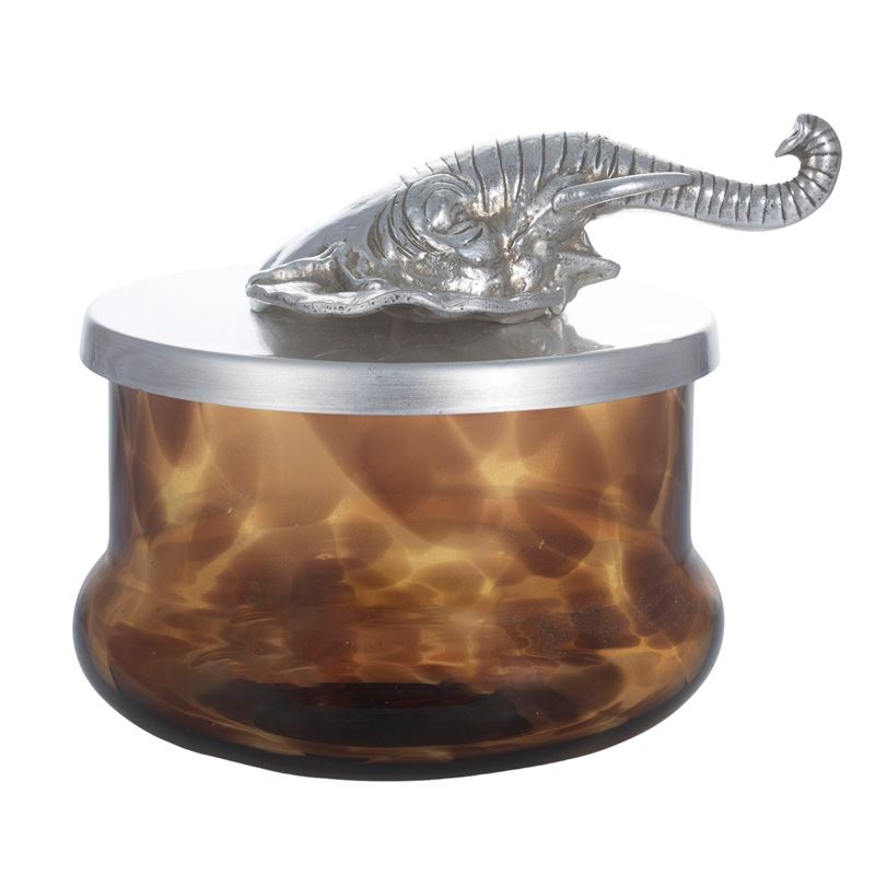 Scatola Porta Biscotti in Vetro e Metallo Argento
