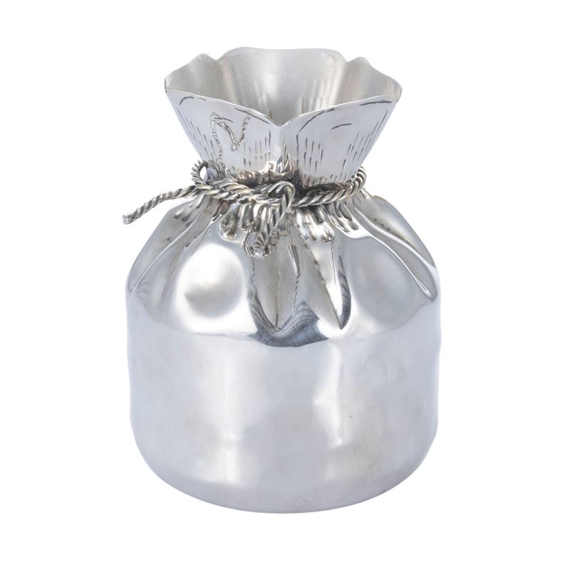 Vaso Portafiori in Metallo Argentato