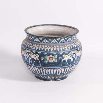 Cachepot in ceramica policroma