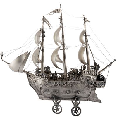 Modello di Galeone in Argento