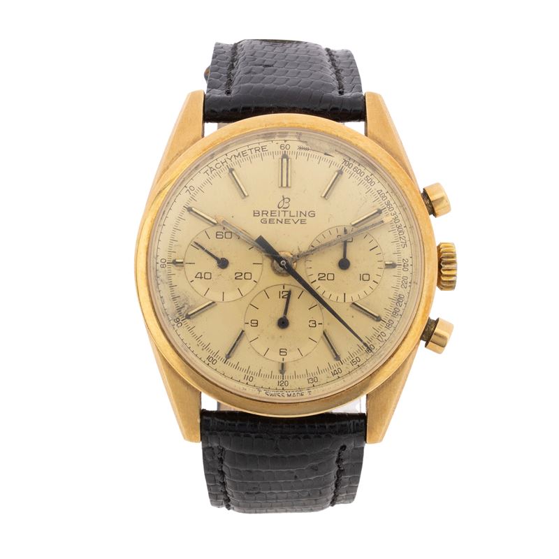 Breitling - Orologio cronografo bicompax da polso in oro giallo 18kt, Ref. 1023086