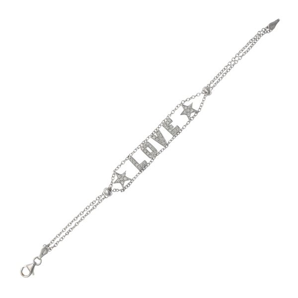 Bracciale Love in oro bianco 18kt e diamanti