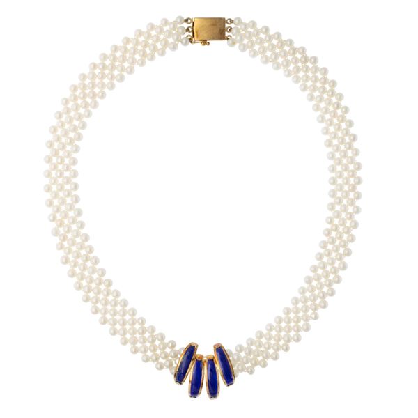 Collana di perle coltivate Nimei Aquarius tessuta a mano