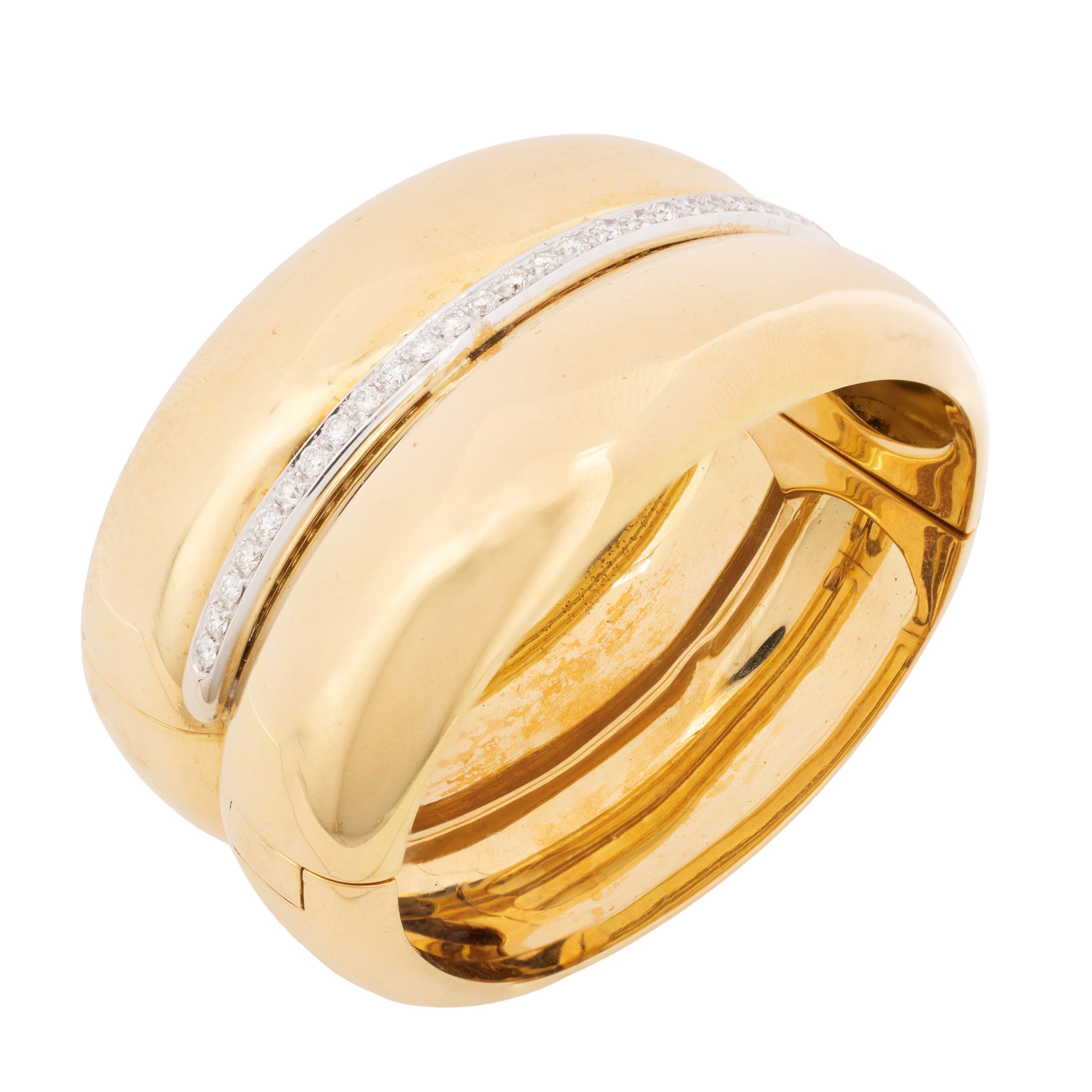 Damiani - Bracciale a manetta in oro giallo e bianco con diamanti