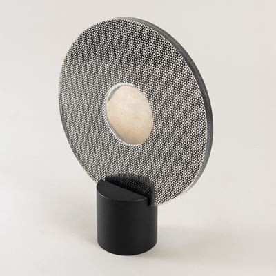 Scultura portafoto modello Moirè in resina e perspex