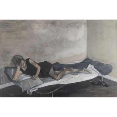 Interno, olio su tela