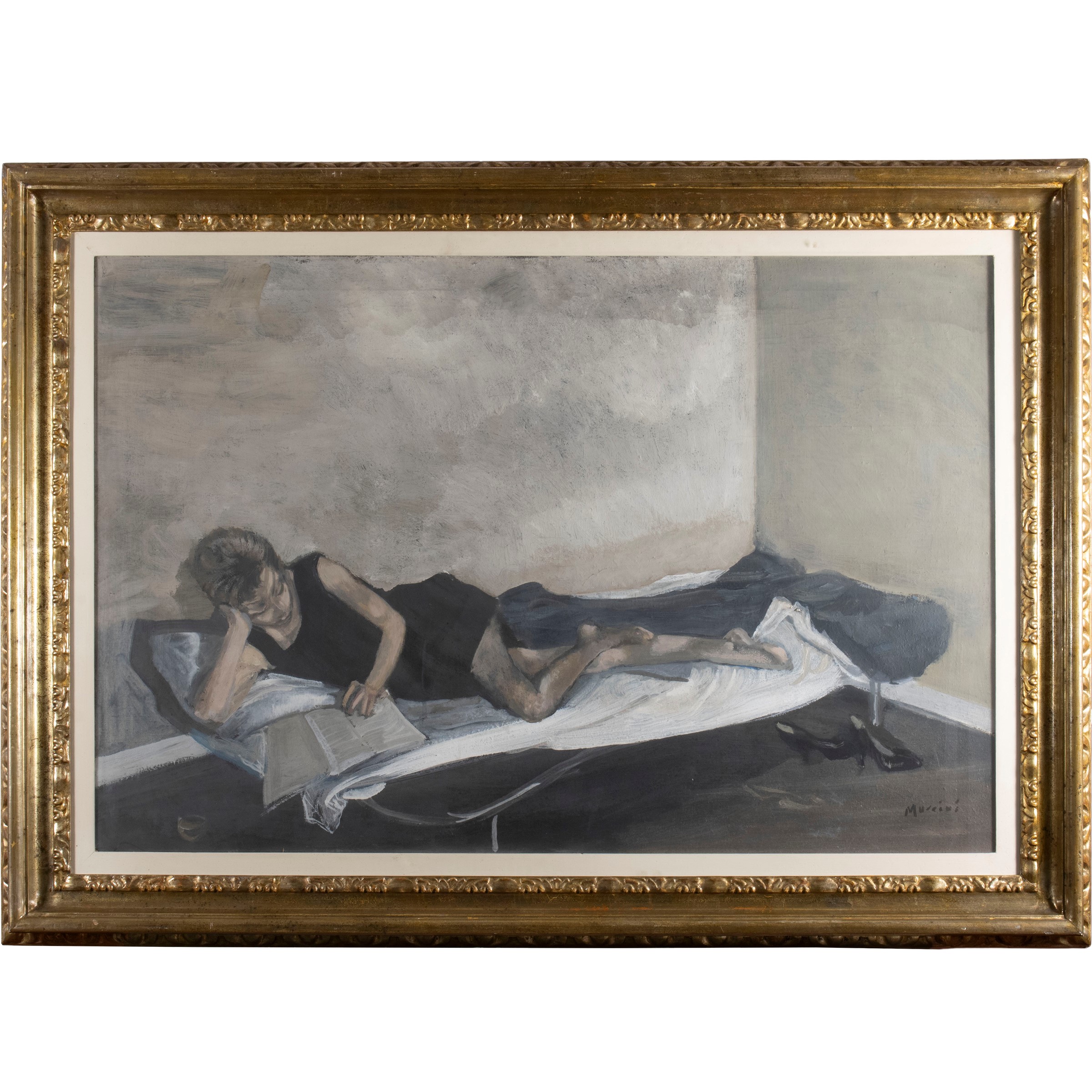 Marcello Muccini - Interno, olio su tela