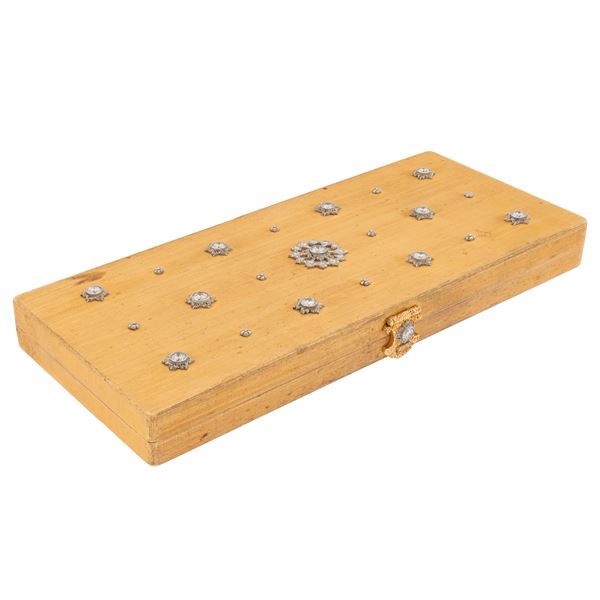 18kt yellow gold and diamonds vanity case