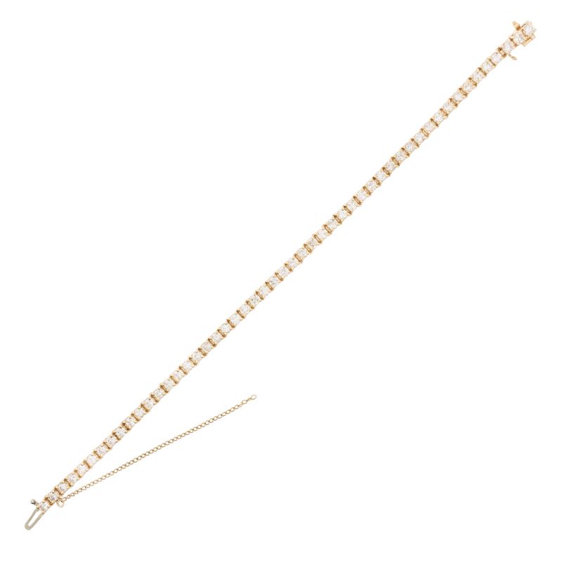 Bracciale Tennis in Oro Giallo 14kt e Diamanti