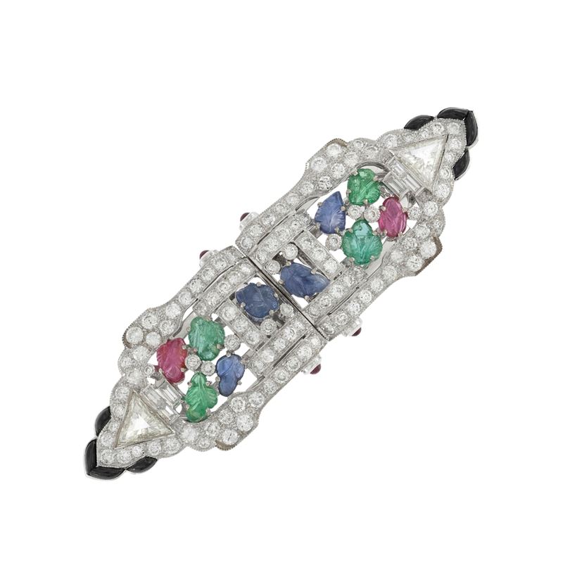 Spilla doppia clips tutti frutti