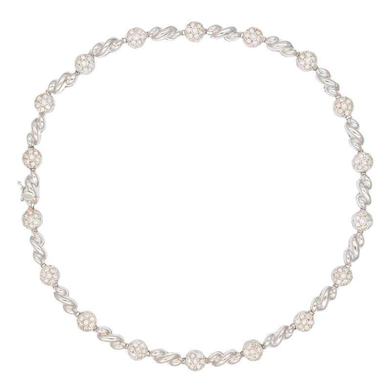 Girocollo in oro bianco 18kt con diamanti