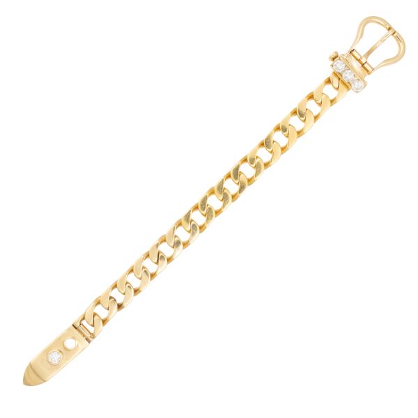 18kt yellow gold and diamonds belt bracelet