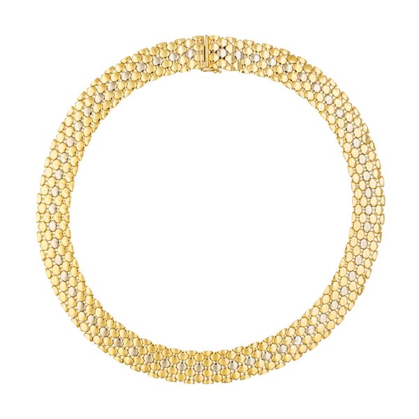 18kt yellow and white gold collier