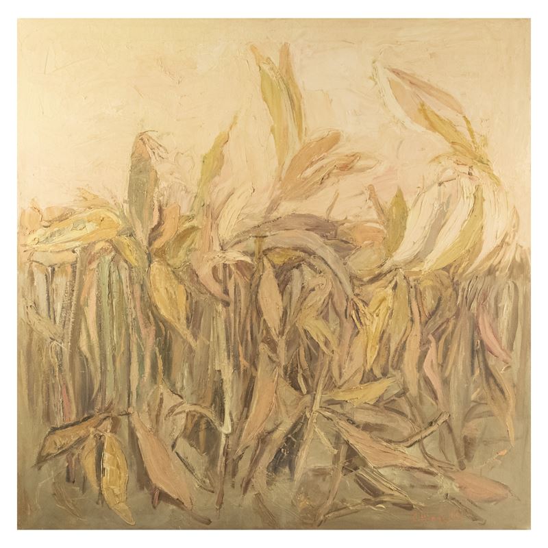 Morelli, Campo di pannocchie, olio su tela