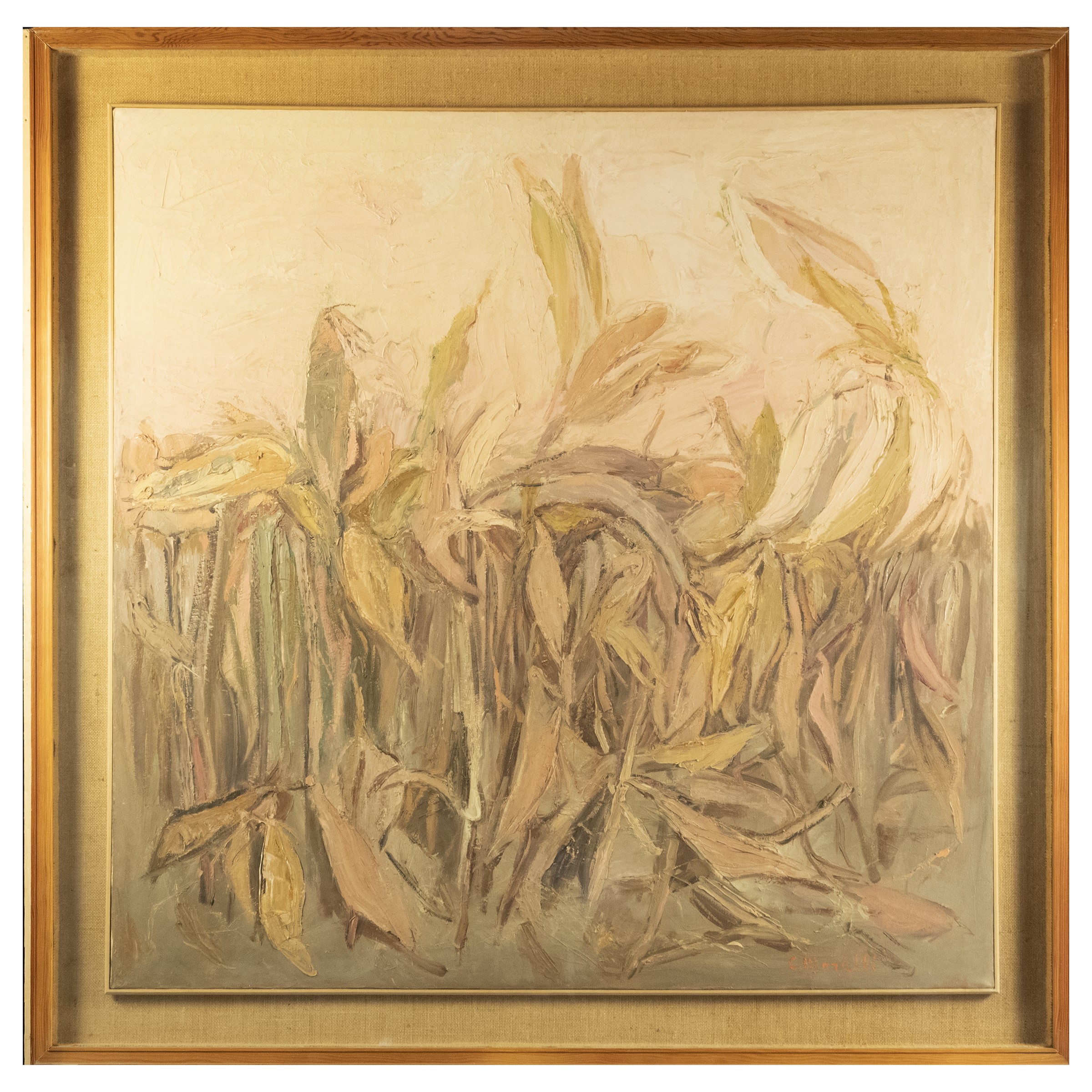 Morelli, Campo di pannocchie, olio su tela