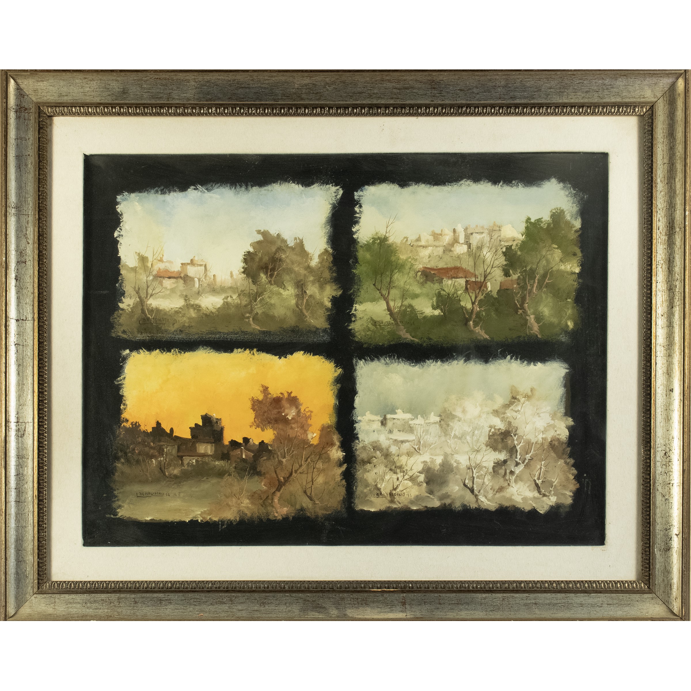 Leonardo De Magistris - Quattro stagioni, olio su tela, 60x80 cm, 1974