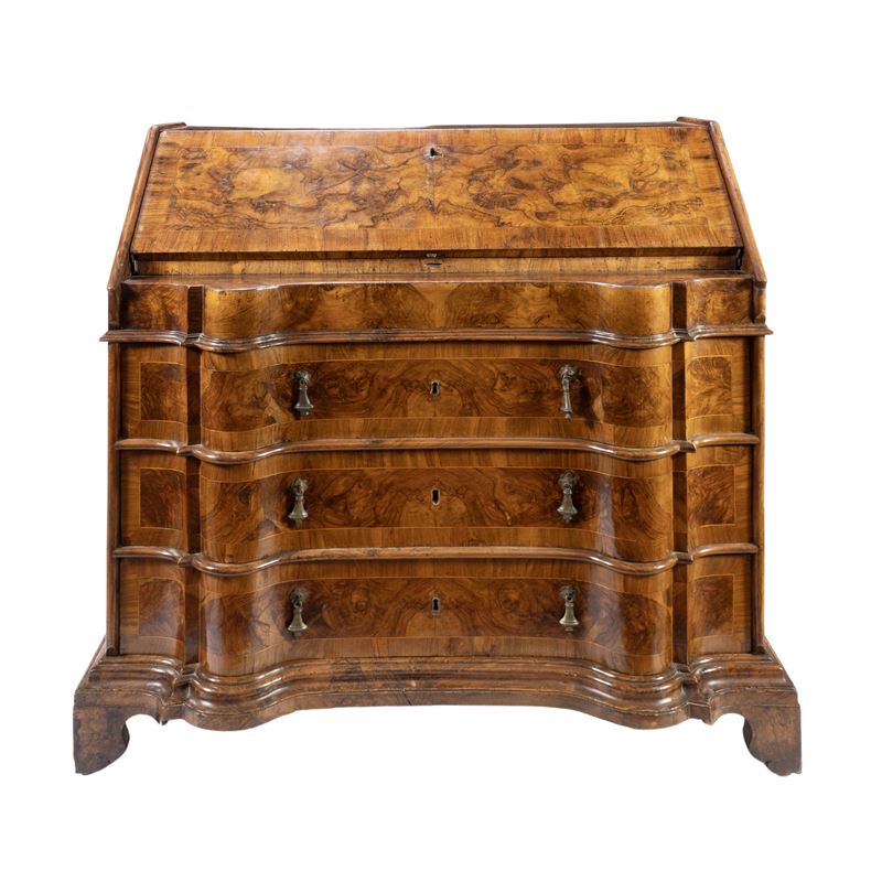 Ribalta filettata ed impiallacciata in radica di noce