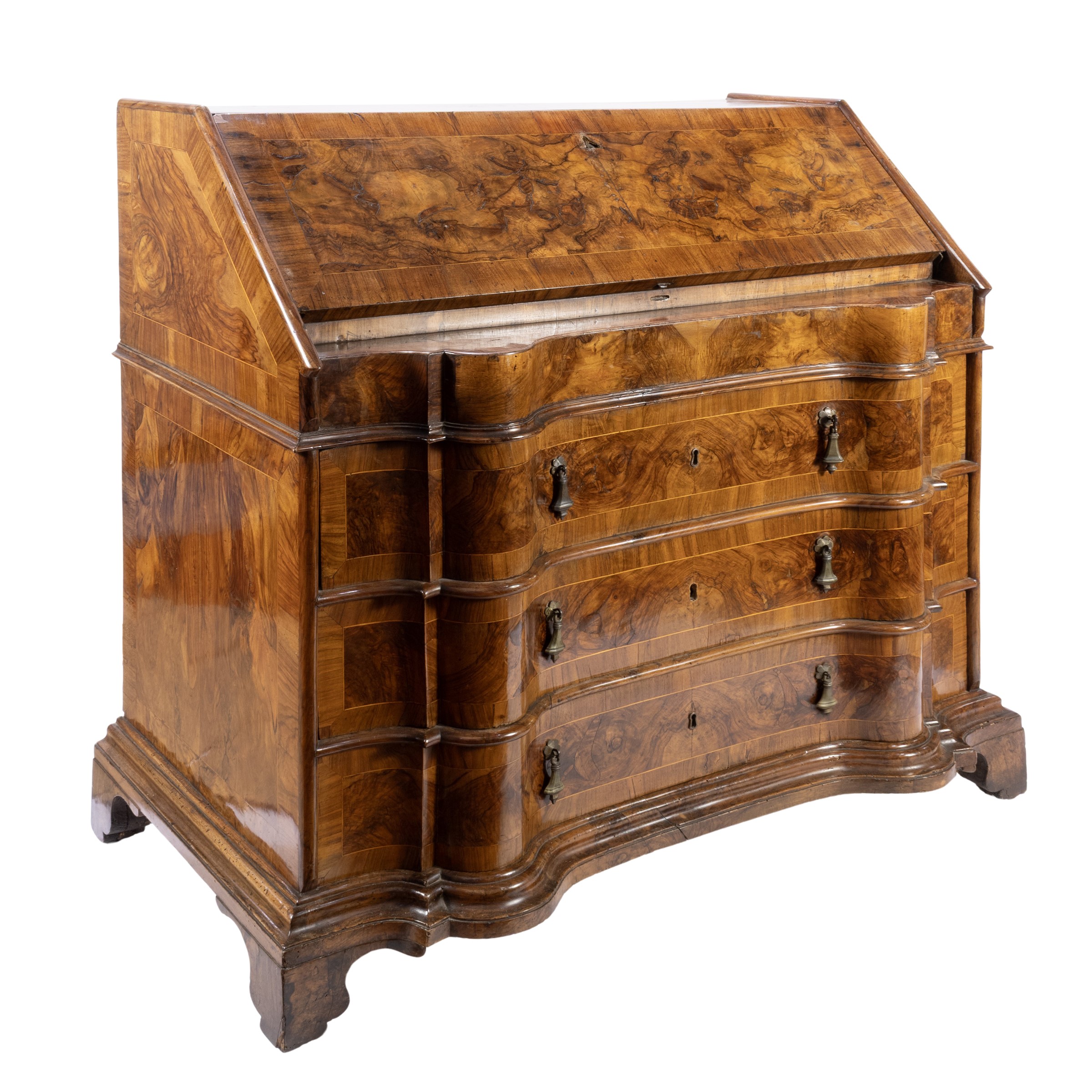 Ribalta filettata ed impiallacciata in radica di noce