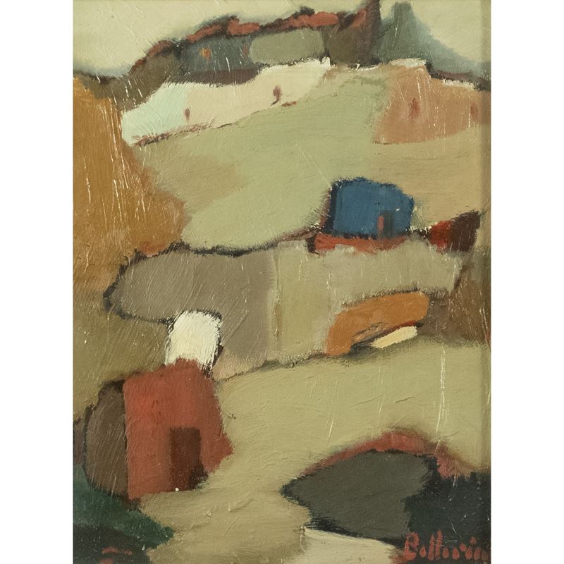Ferdinando Bellorini - Paesaggio Romano, olio su tela, 1969