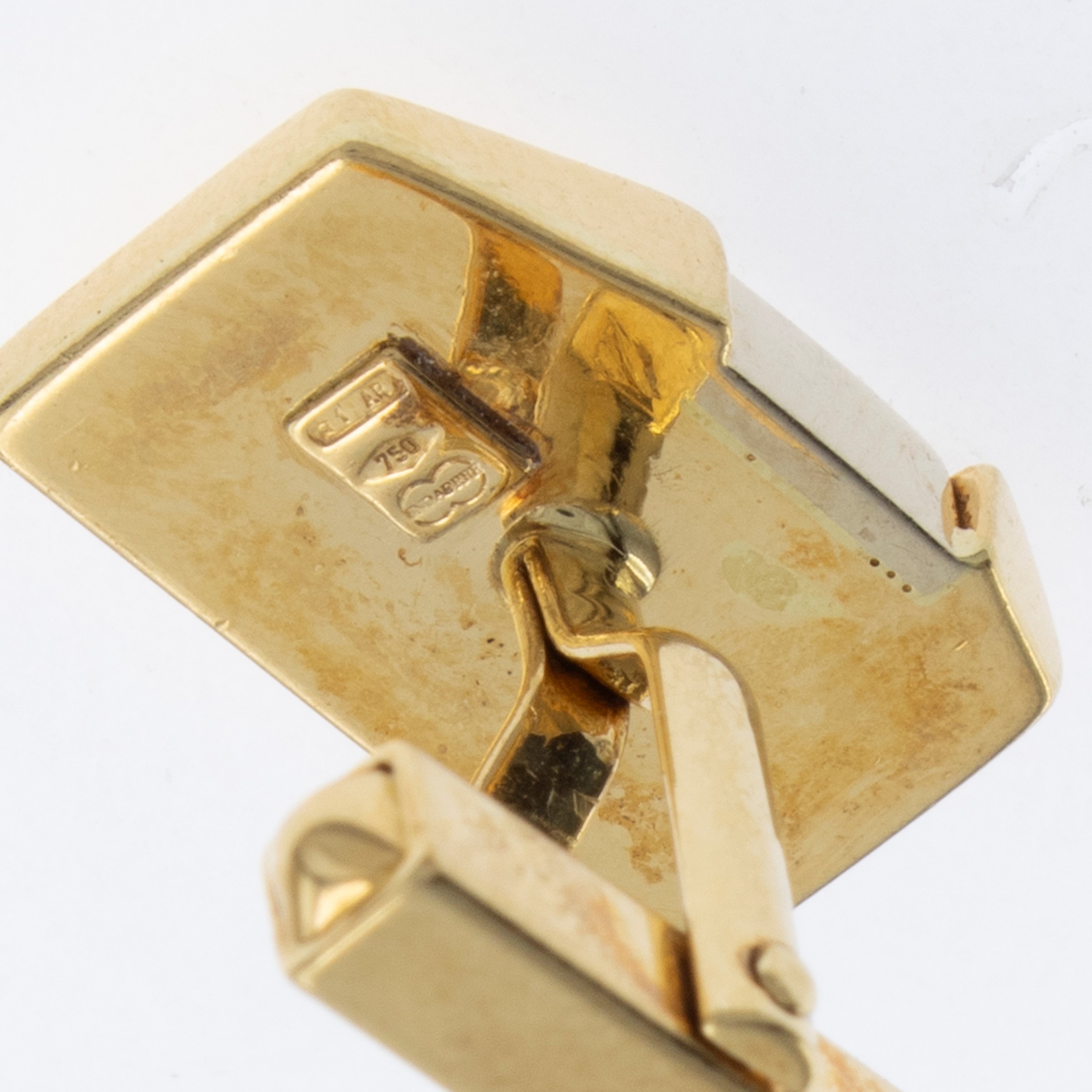 Unoaerre, Gemelli in oro giallo e bianco 18kt con diamanti