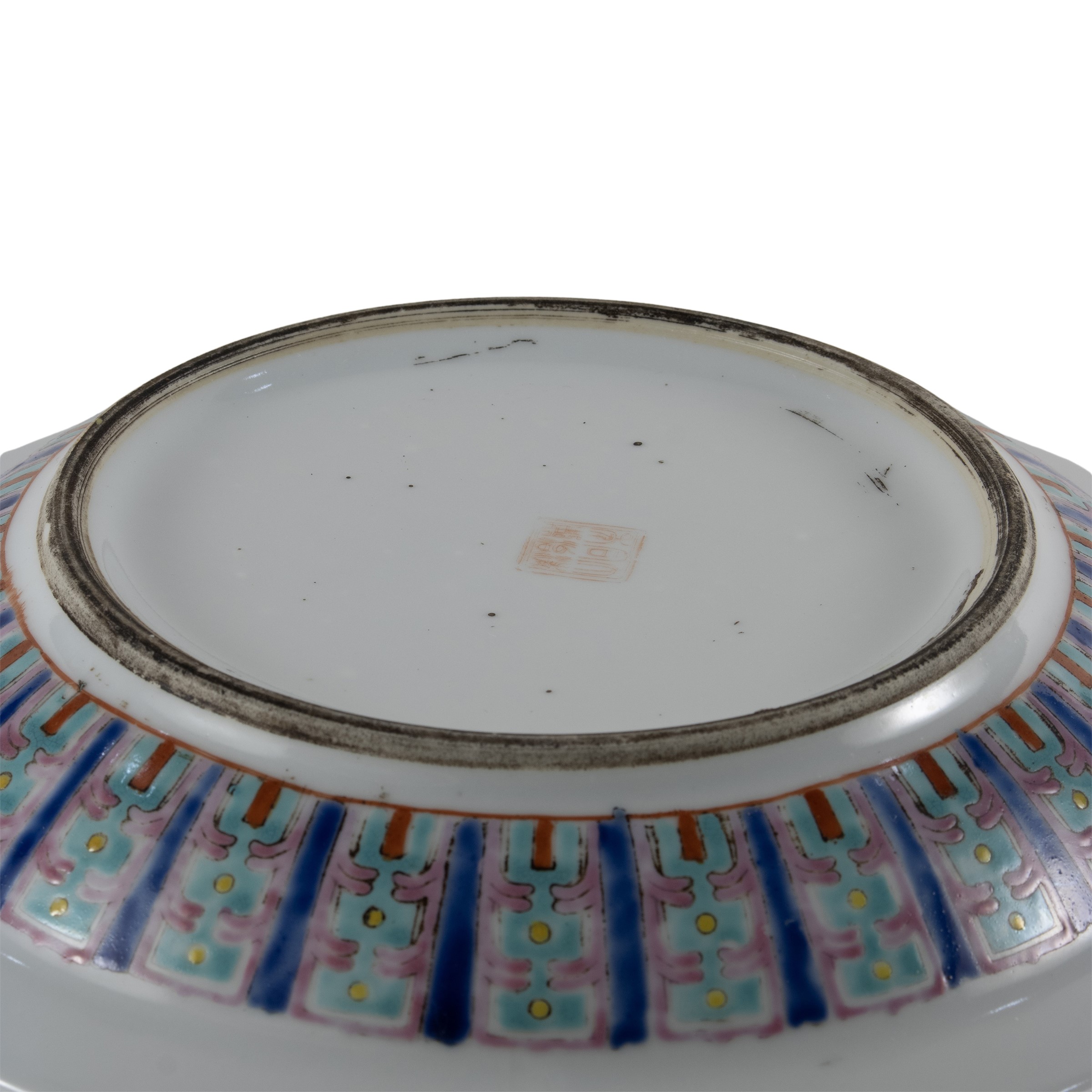 Cachepot con piatto in porcellana Famiglia rosa