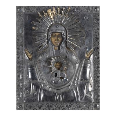 Icona raffigurante la Madre di Dio, tempera su tavola, San Pietroburgo, 1896
