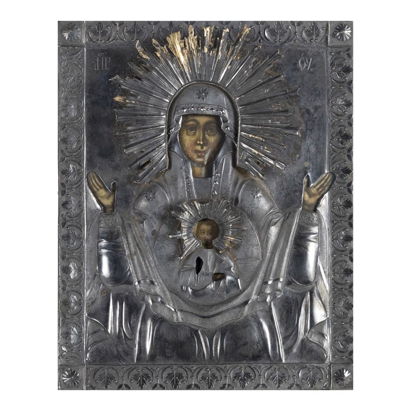 Icona raffigurante la Madre di Dio, tempera su tavola, San Pietroburgo, 1896