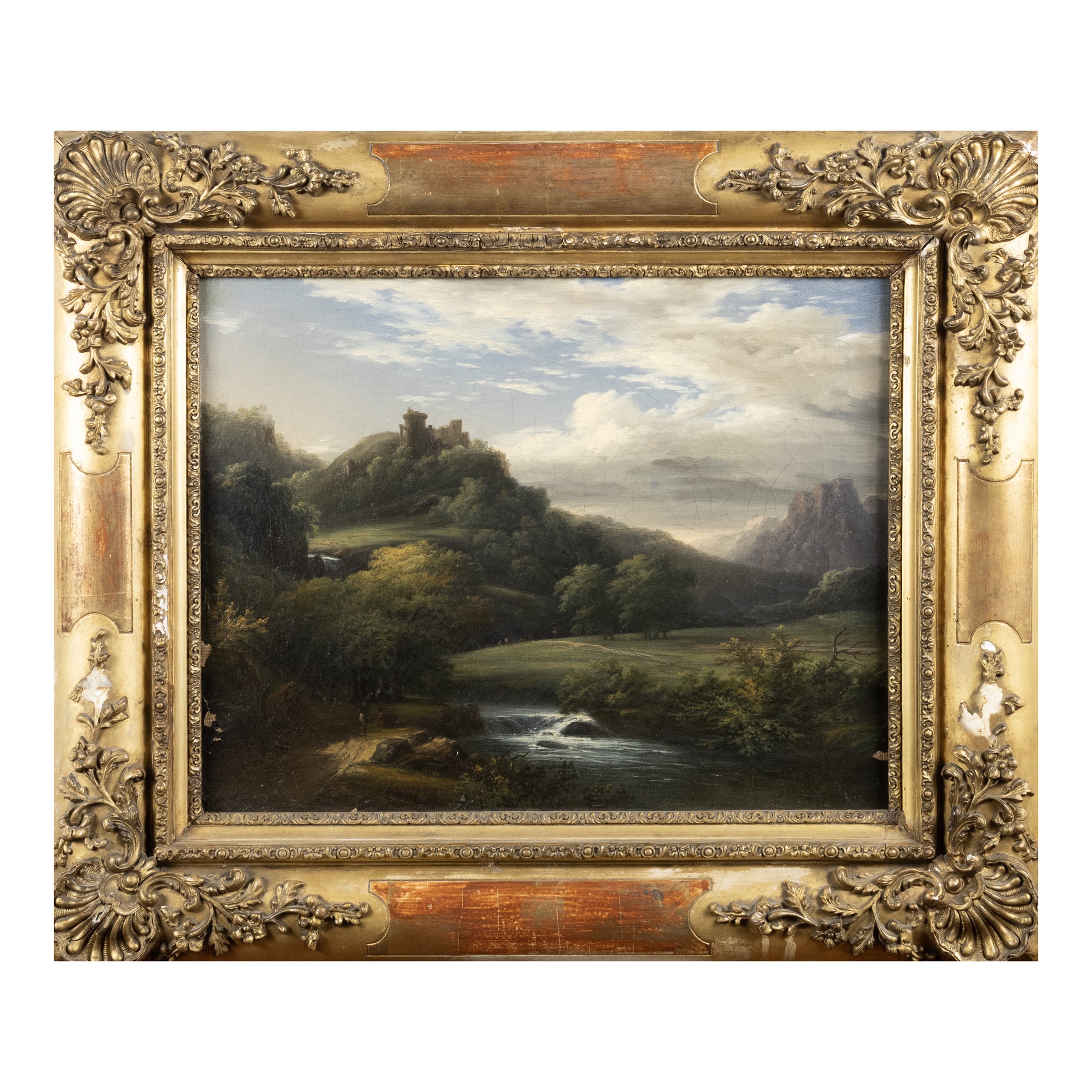 Pittore europeo, Paesaggio, olio su tela