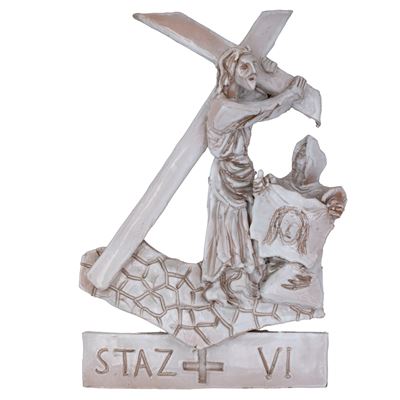 Via Crucis - Stazione VI, ceramica modellata a mano e smaltata