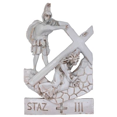 Via Crucis - Stazione III, ceramica smaltata, 1992