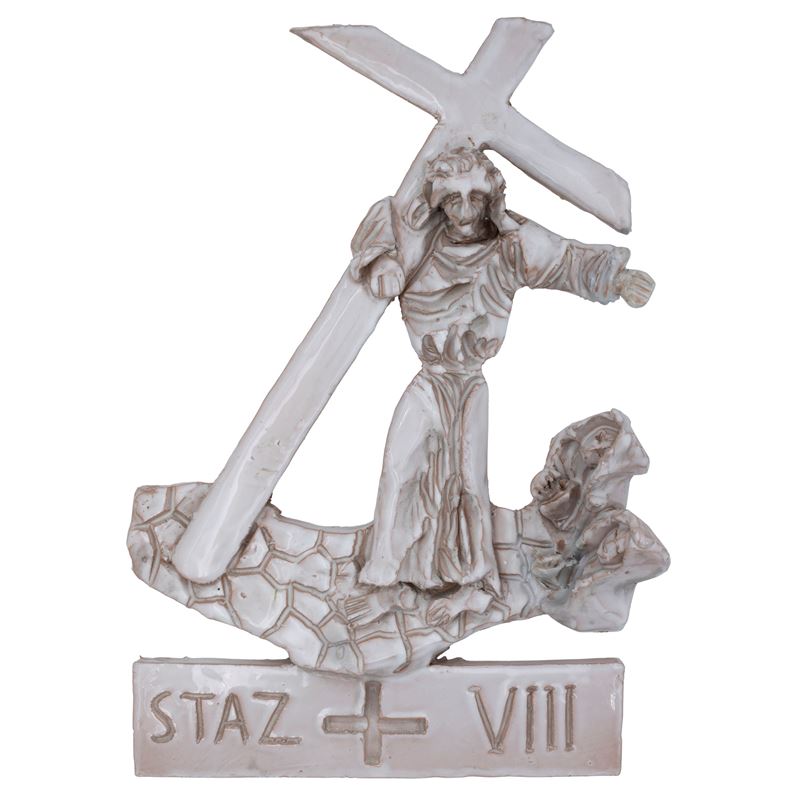 Mario Ceroli - Via Crucis - Stazione VIII, ceramica modellata a mano e smaltata