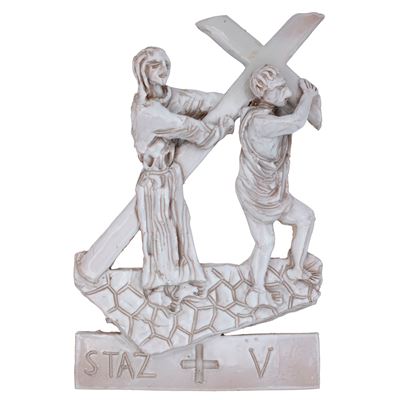 Via Crucis - Stazione V, ceramica modellata a mano